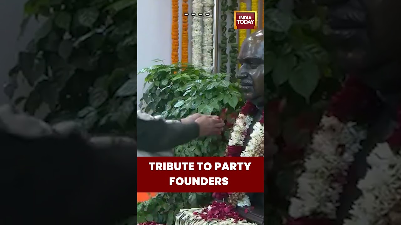 PM Modi, BJP Leaders Pay Tribute to Party Founders Mukherjee and Deendayal #nitinnabin #bjp
