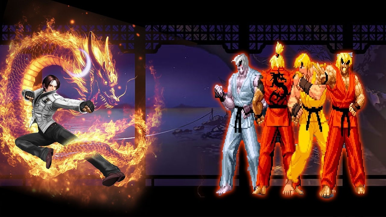 [Mugen KOF] Kyo Impact Vs Special Ken Master, Lord Goenitz Team