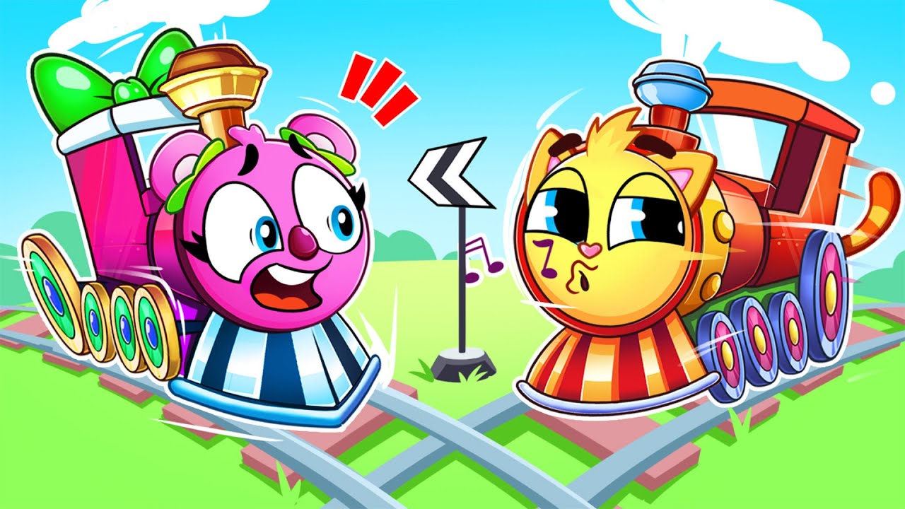 Little Choo Choo Train 🚂🛤️😸| Funny Kids Songs and Nursery Rhymes