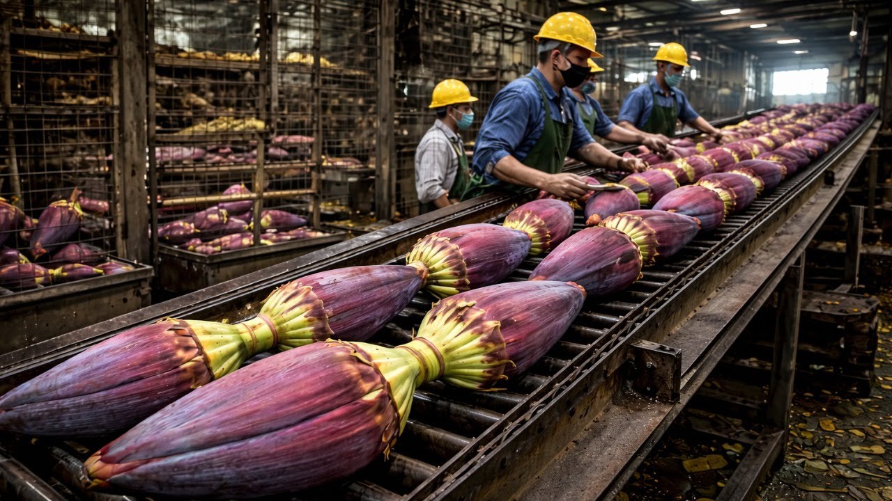 Inside a Rough, Old-School Banana Blossom Processing Factory You’ve Never Seen Before
