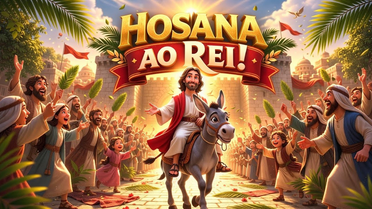 A Grande Festa para JESUS: A História do Domingo de Ramos (Desenho Bíblico)