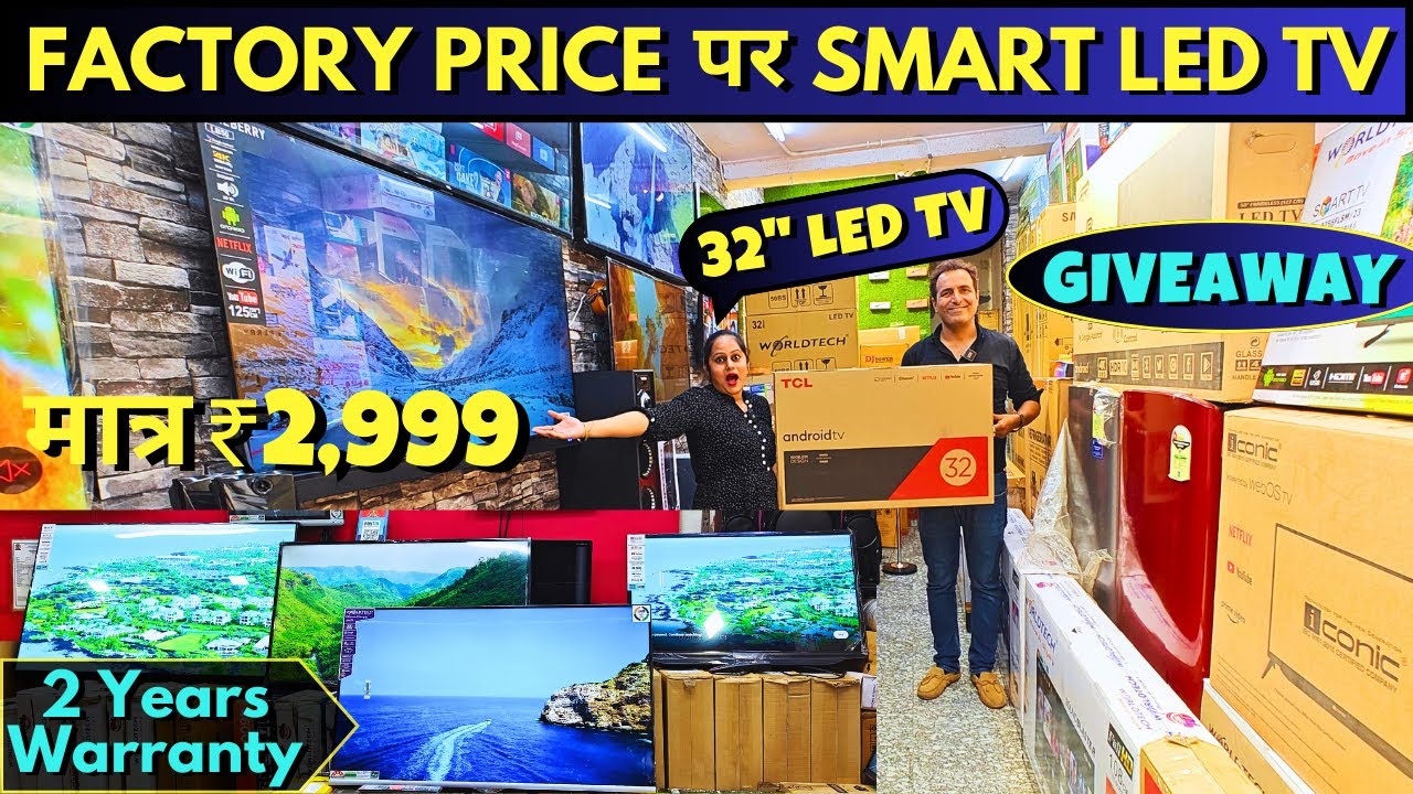 Cheapest Smart Led tv Market in Delhi ₹2,999 Only | Cheapest Electronics Items in Delhi #smartledtv