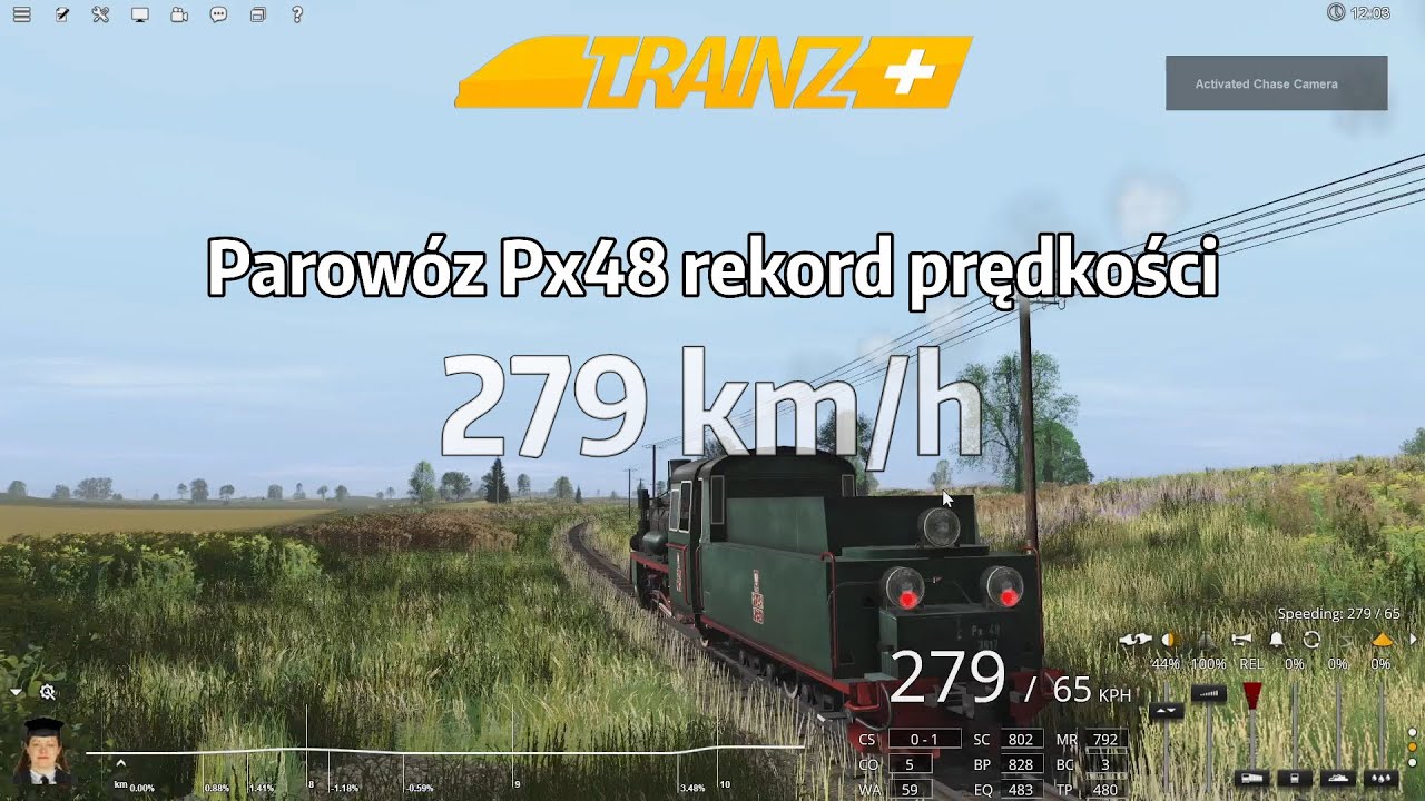 Parowóz Px48 w Trainz | próba pobicia rekordu prędkości