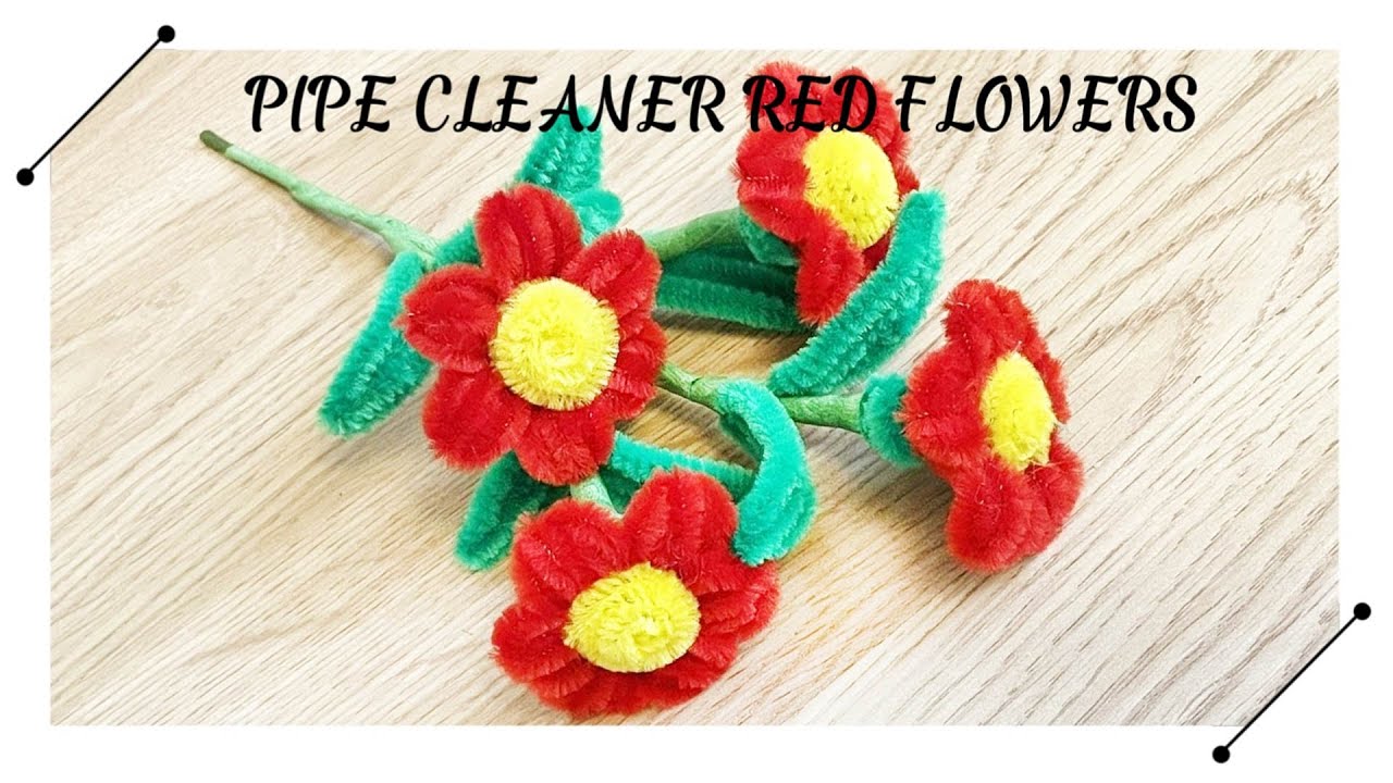 DIY Tiny Red Flowers Using Pipe Cleaners | Easy Craft Tutorial