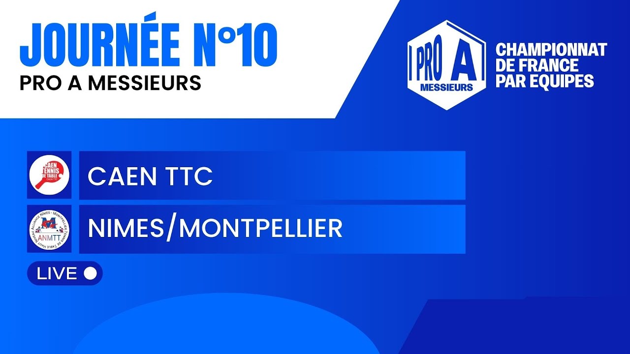 PRO A MESSIEURS | J10 | CAEN TTC vs NIMES/MONTPELLIER
