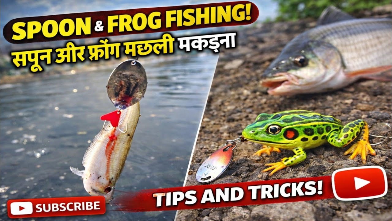 Spoon fishing ideas, Spoon and Frog fishing tips and tricks, Big size attack & fish catching video 