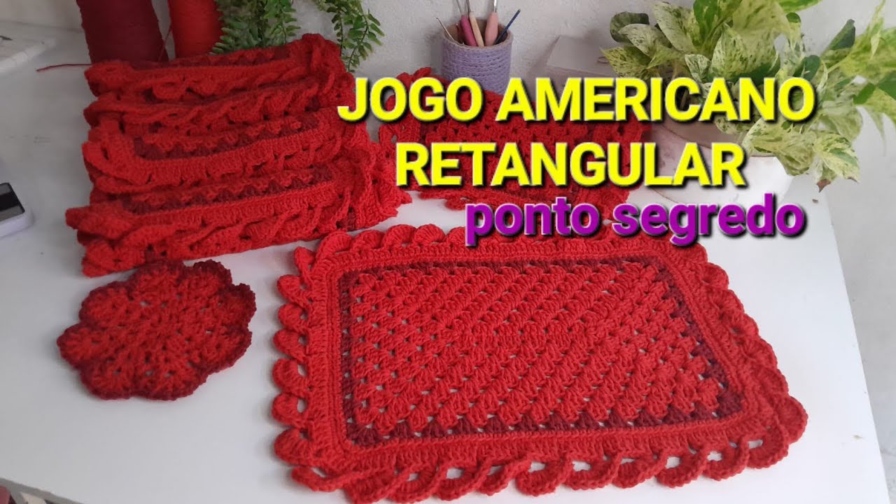 💥RESULTADO DE UM LINDO JOGO AMERICANO/PONTO SEGREDO 🤩 #crochet 