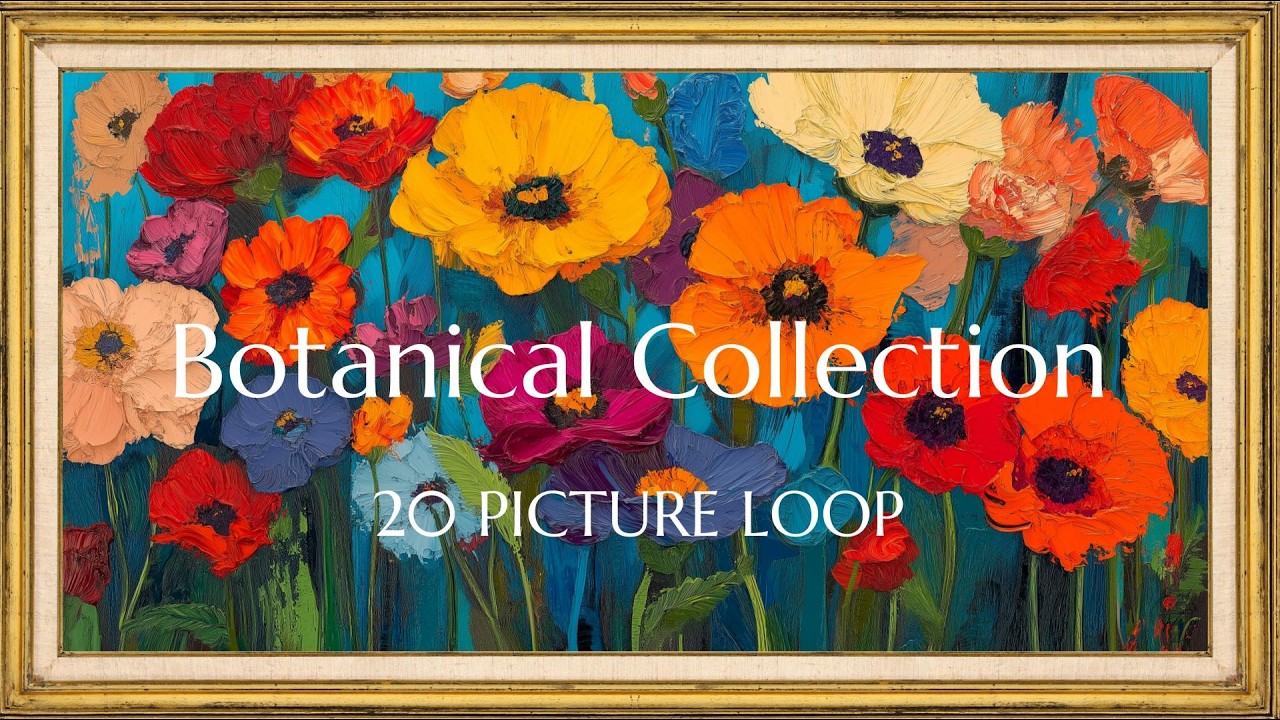 2 Hour Botanical Art Screensaver – Looping Flower & Plant Paintings for TV Display