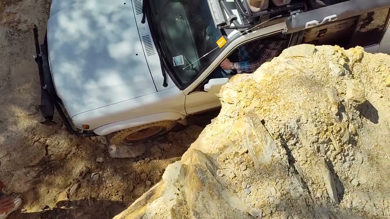 Isuzu Trooper down the 2nd ledge on Daniel 3, Uwharrie