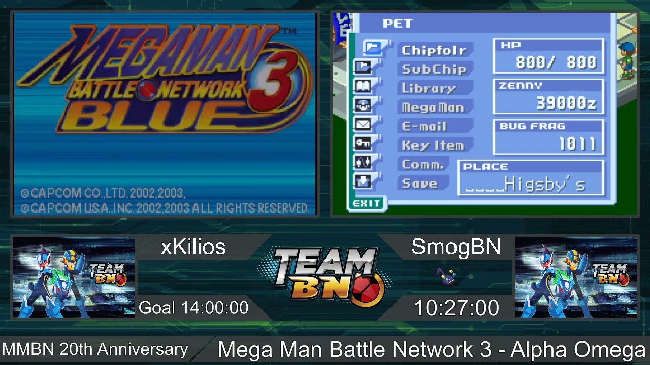 Mega Man Battle Network 3 - 100% Speedrun for TeamBN's 600% Marathon! (Part 4/4)
