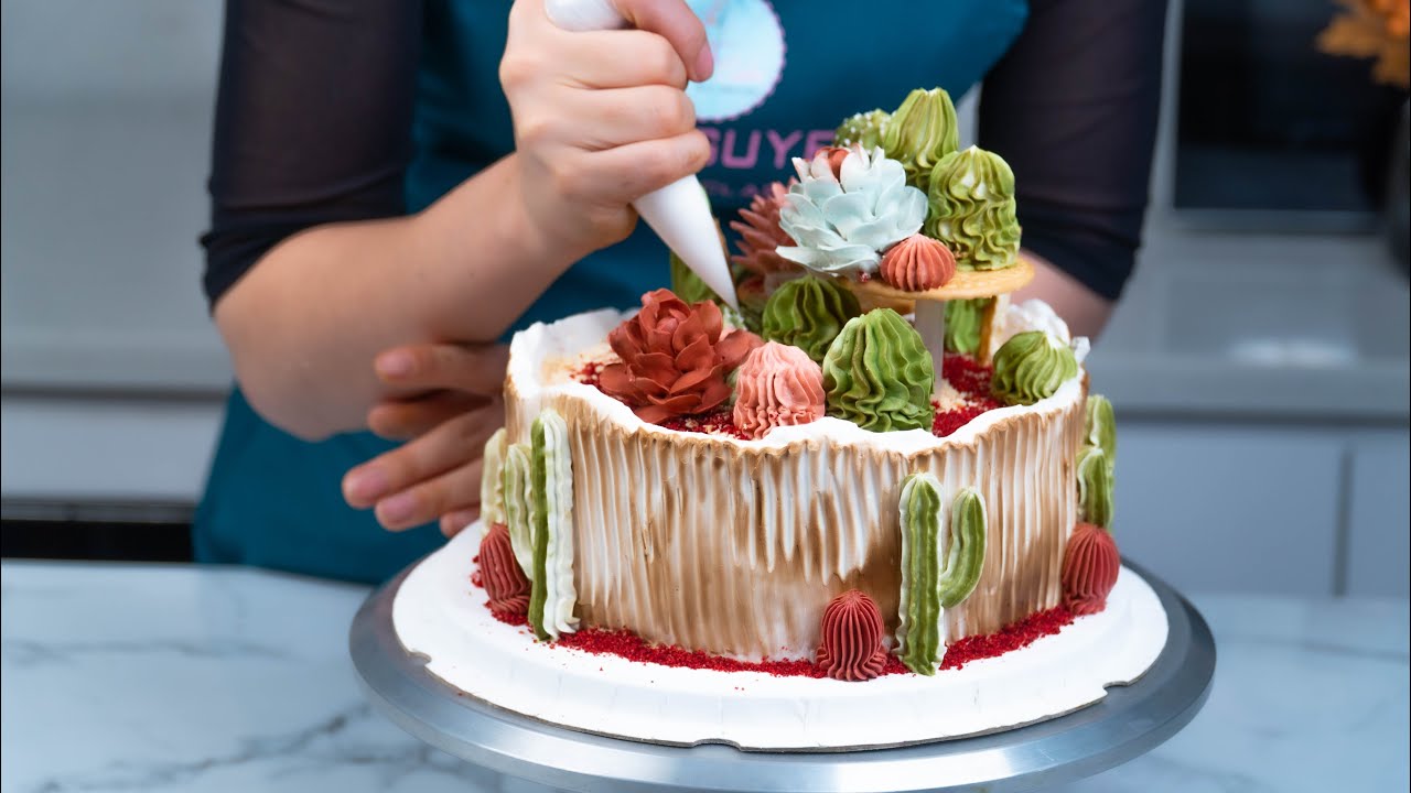 Cách Làm Một Chiếc Bánh Hoa Xương Rồng Xinh Xắn