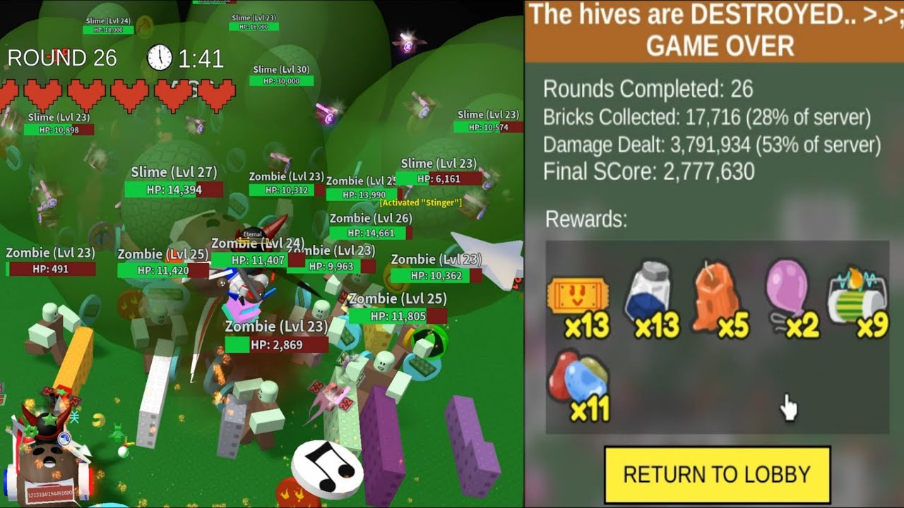 World Record Completing Round 26 Retro Swarm Challenge without any glitches | Bee Swarm Simulator