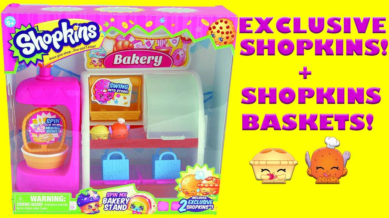 Shopkins Spin Mix Bakery Playset 2 Exclusive Shopkins - Mystery Surprise Shopping Baskets