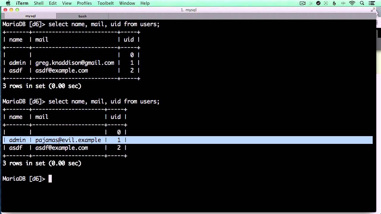 Drupal 7 SQL Injection Example