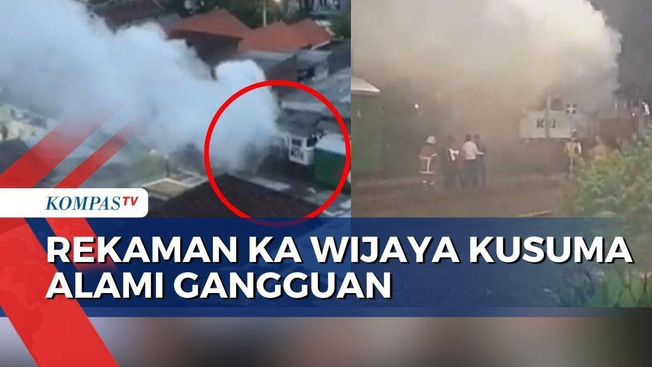 Rekaman Kereta Api Wijaya Kusuma Alami Gangguan di Stasiun Gubeng