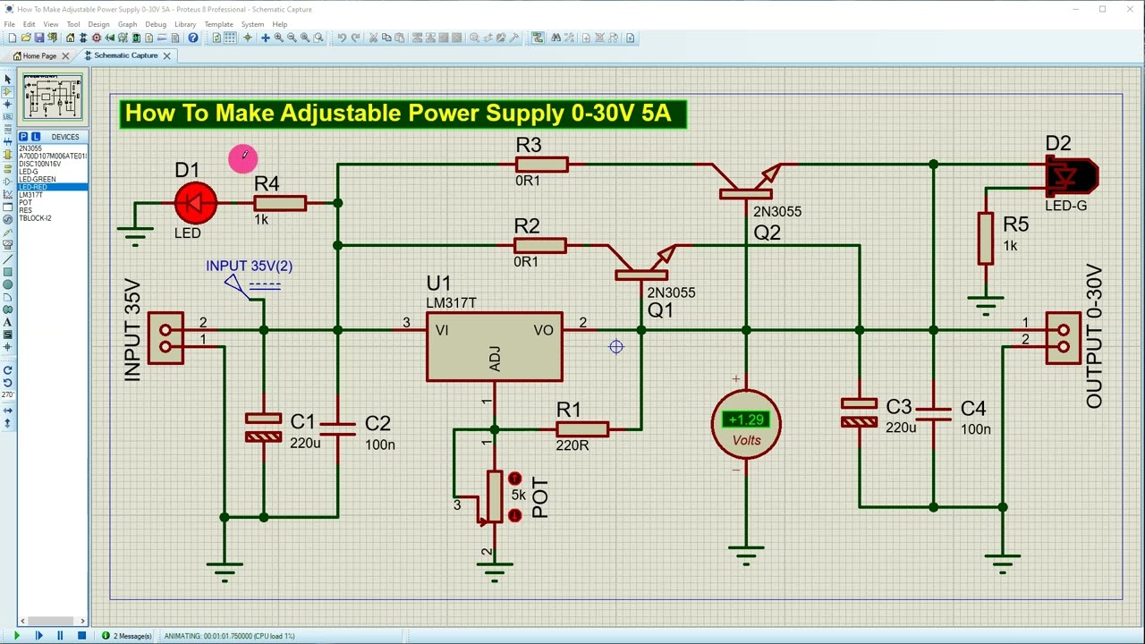 Fabriquer une Alimentation de Laboratoire Réglable 0-30V 5A (LM317 & 2N3055)