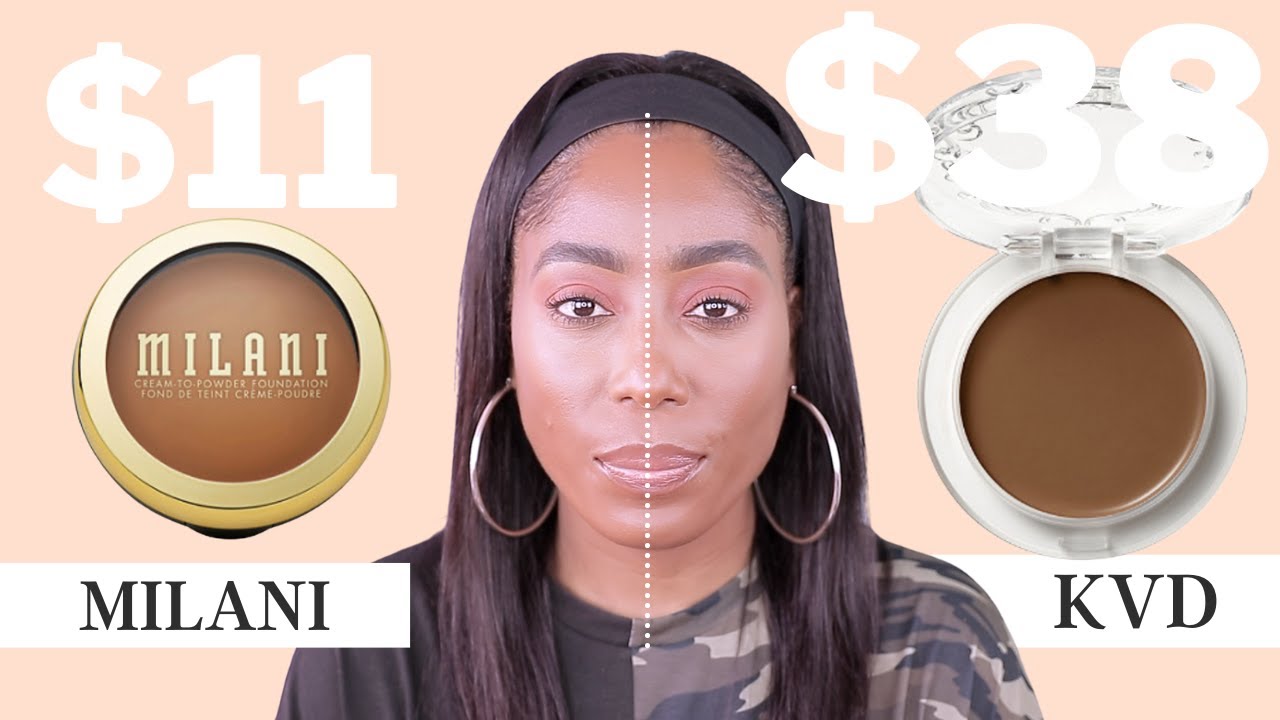 DUPE ALERT: MILANI CREAM TO POWDER FOUNDATION VS KVD VEGAN BEAUTY GOOD APPLE FOUNDATION.