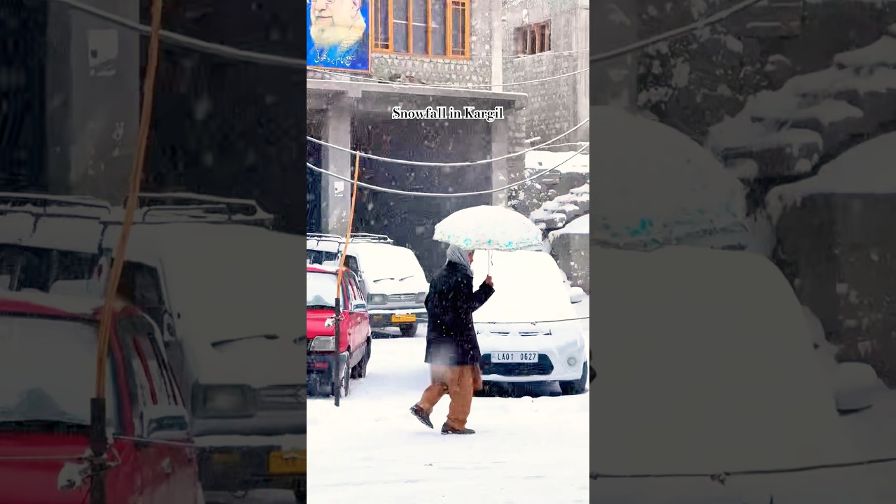 Seasons fresh Snowfall #kargil #explore #mountains #ytshorts #ladakh #winter #snow #nature