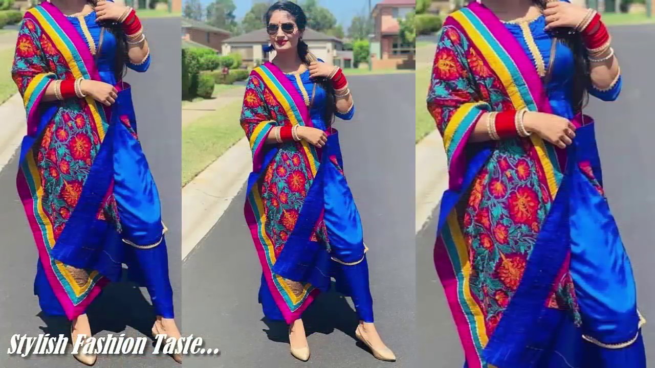Matching Plain Dark Suit | Punjabi Contrat Suit | Punjabi suit design