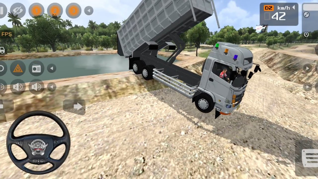 WOW PERMAINAN MOBIL DUMP TRUK BESAR SEDANG NGURUK DANAU TERBENGKALI - GAME BUS SIMULATOR INDONESIA