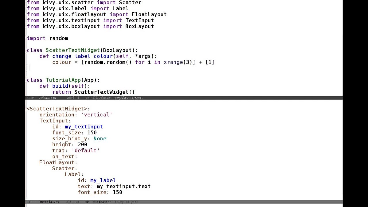 Kivy crash course 5: Mixing python and kivy language