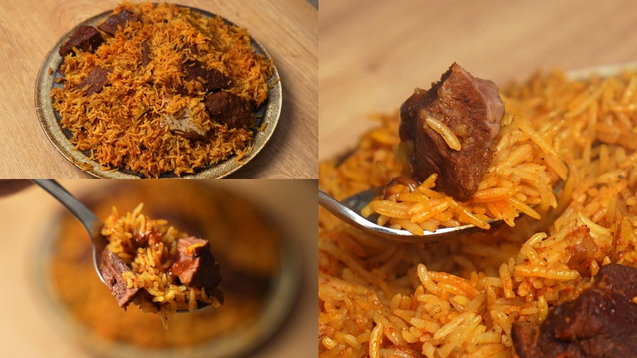 كبسة لحم في حلة واحدة - رز مبهر ومفلفل مع لحمة مهرية ومليانة طعم