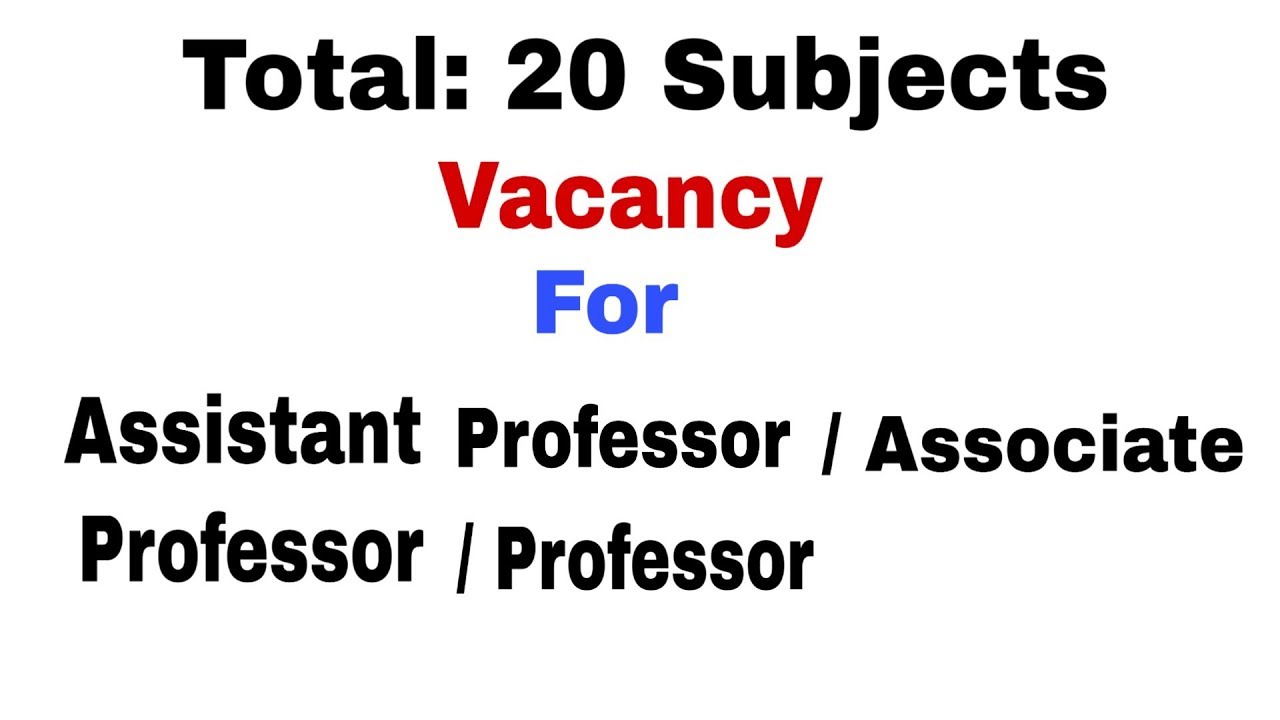 Apply for Assistant Professor | Associate Professor | Professor | Central University | Vacancy 2019