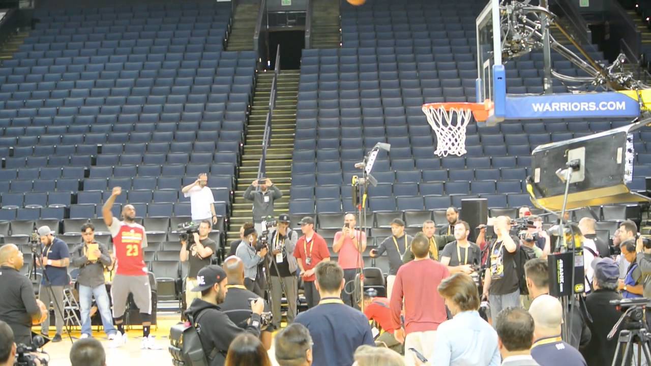 LeBron shooting around after Game 1 of 2015 NBA Finals