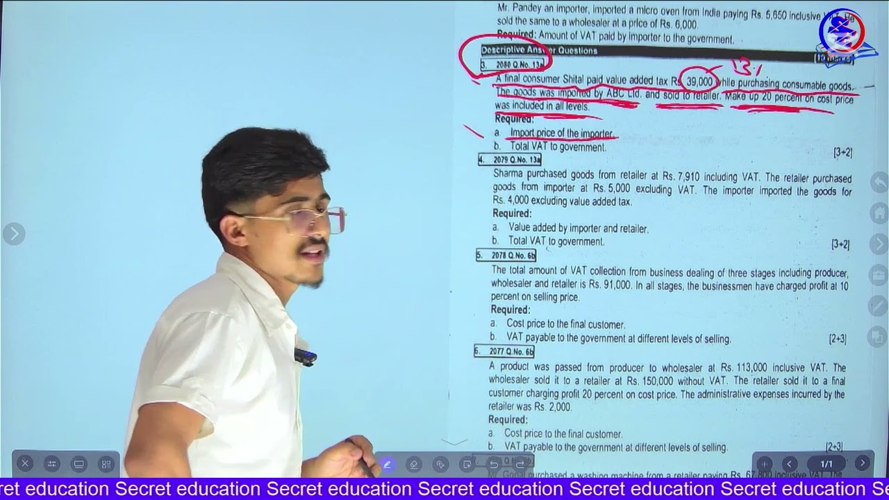 Value Added Tax-VAT Part 1 // BBS 3rd Year Taxation in Nepal