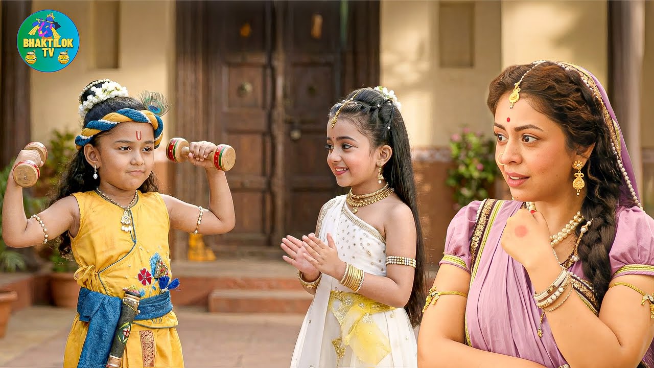 राधा को Impress करने के लिए कान्हा ने की dumble से exercise || Yashomati Maiya Ke Nandlala