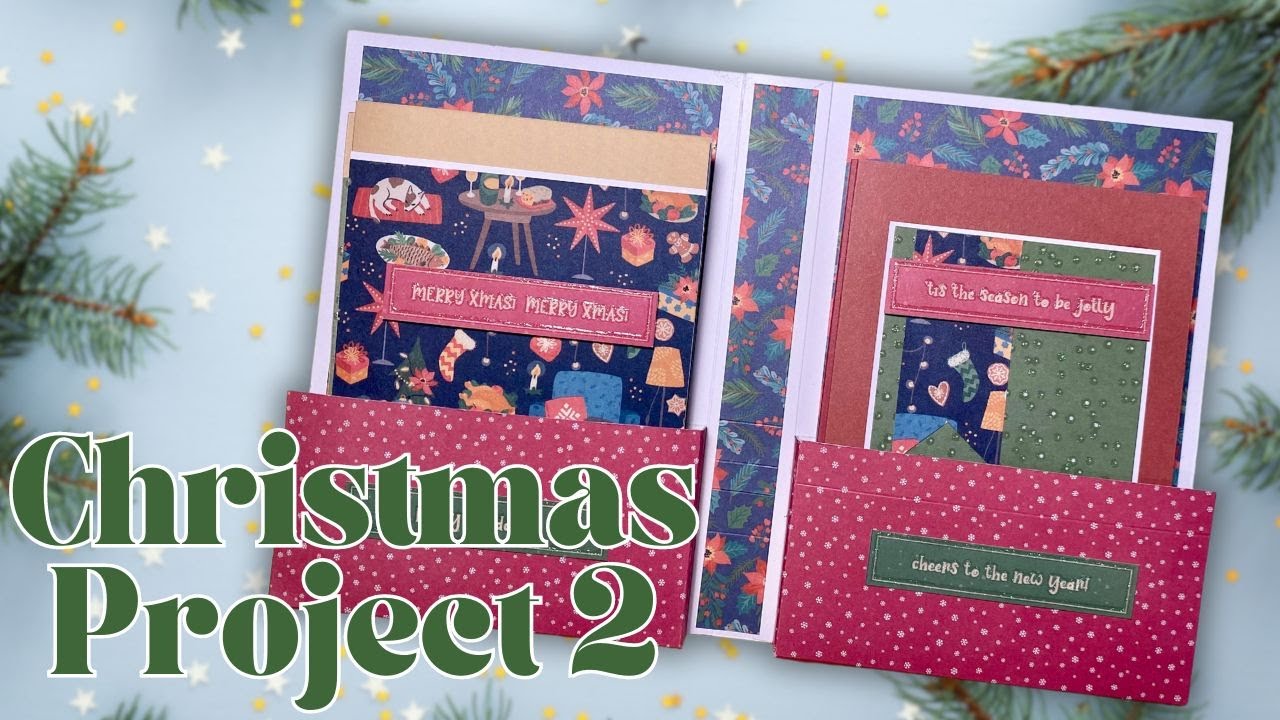 12 x 12 Christmas Project 2 // Card Storage Folio // Paper Ink Stamp