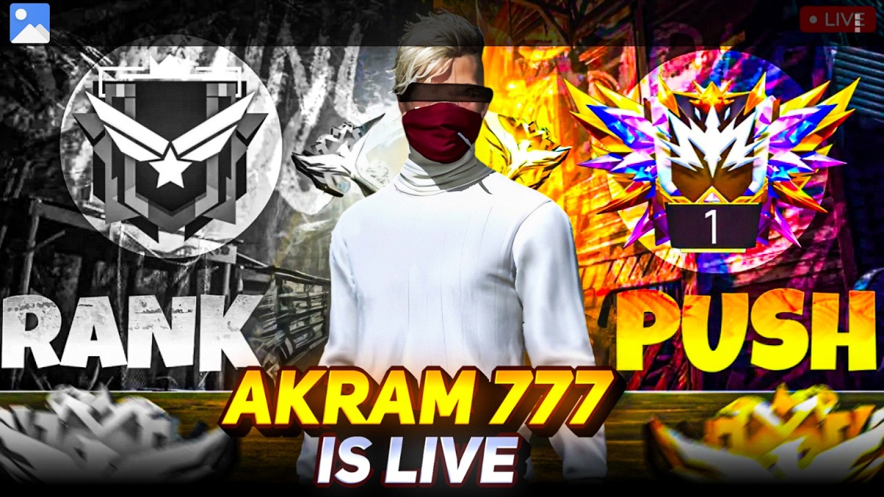 🎯 Road to Grandmaster Top | Free Fire Rank Push live With AKRAM777 ! #freefire #trending #shortlive