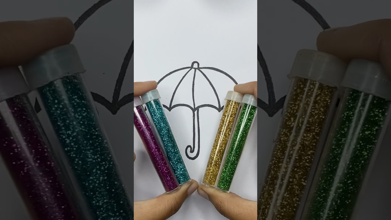 Umbrella ☂️ #glitter #art #satisfying #drawing #babyart #artandcraft #kidsdrawing