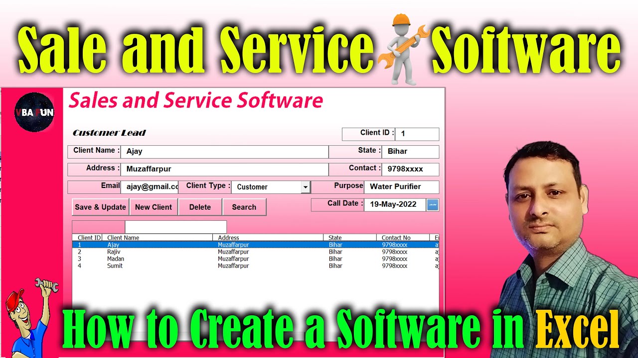 How to Create Sale and Service Application in Excel - Pt1 | Excel Data Entry Software