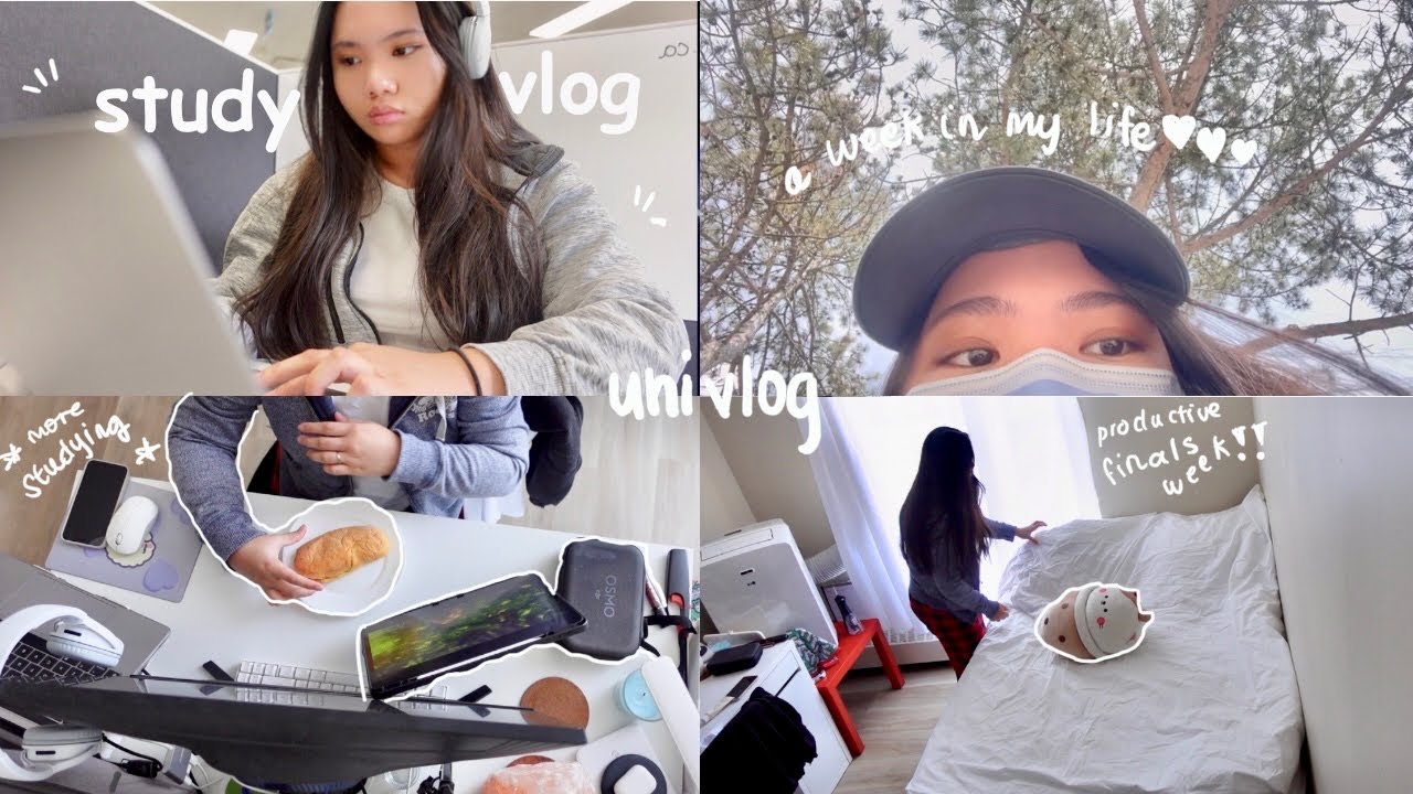 College Study Vlog | Productive Days on Campus, Studying & Cramming for Exams, Busy Week | Uni Life