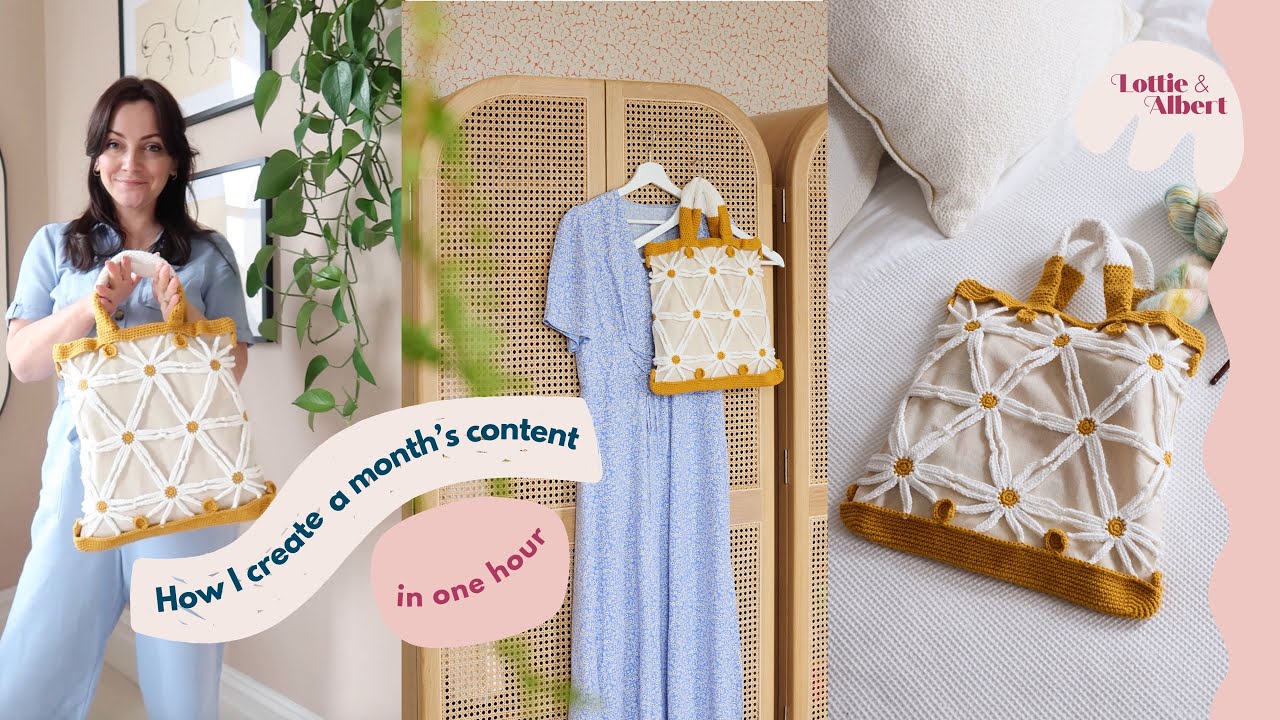 How I create a Month's content in One Hour | Crochet Designer | Creative Small Business