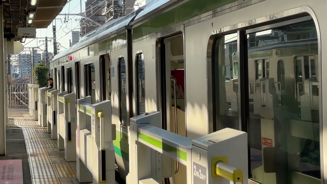 【ワンマン化前】横浜線が大口駅1番線に到着・発車メロディー『Verde Rayo(低音強調)』を鳴らして発車するシーン