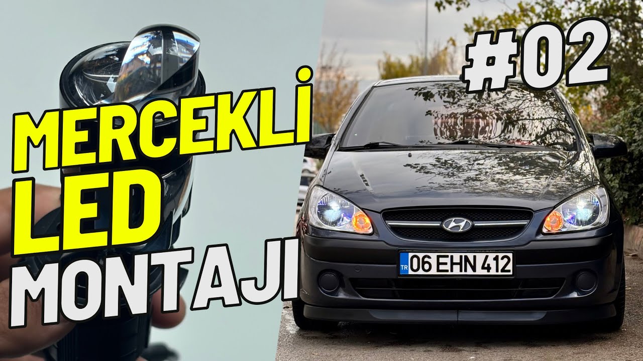 Arabama Mercekli Led Taktım (H4 160W 28000 Lümen) - Hyundai Getz Mercek Led Montajı