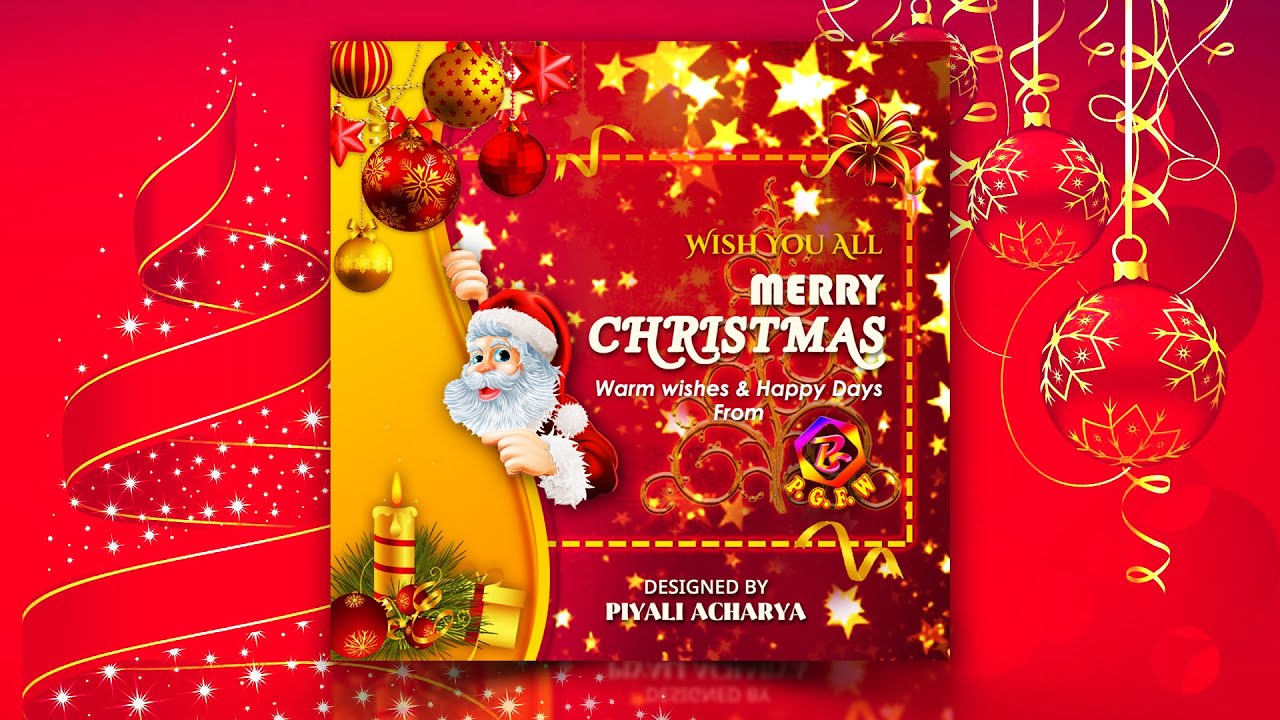 Merry Christmas Social Media Post Design | Instagram Post Design In Photoshop | Social Media Poster