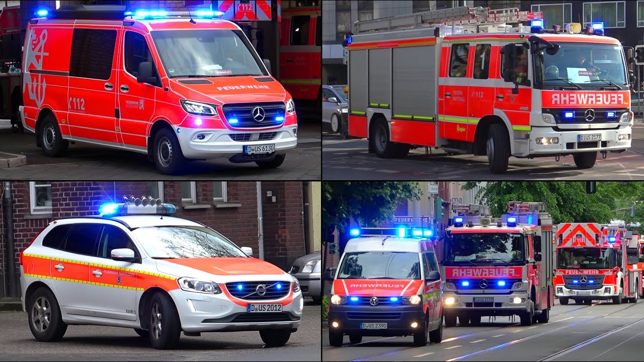 [NEUE ELW & ABC-EINSATZ neben FEUERWACHE!] - Feuerwehr DÜSSELDORF | EINSATZFAHRTEN der FEUERWACHE 1!