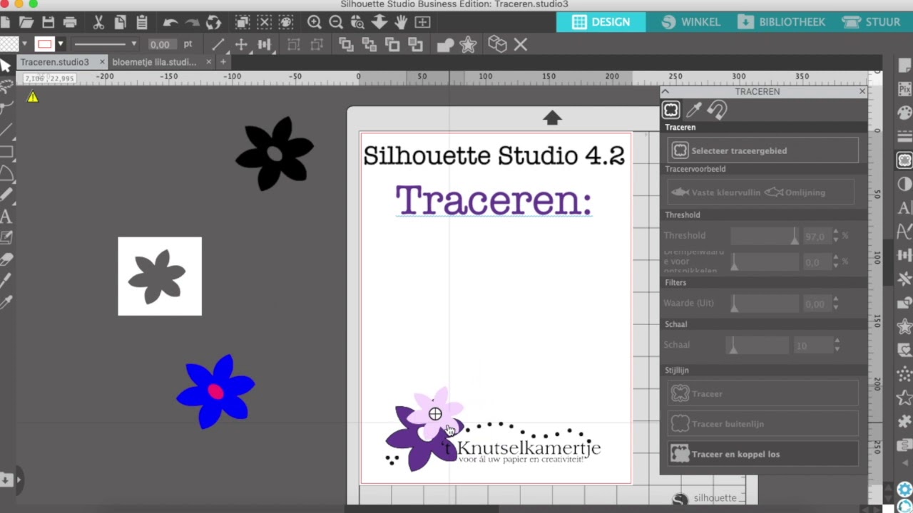 Silhouette Studio 4.2 - Traceren - 't Knutselkamertje