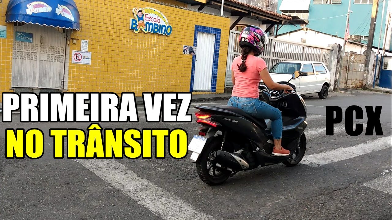 PRIMEIRA VEZ DELA NO TRANSITO COM A MOTO