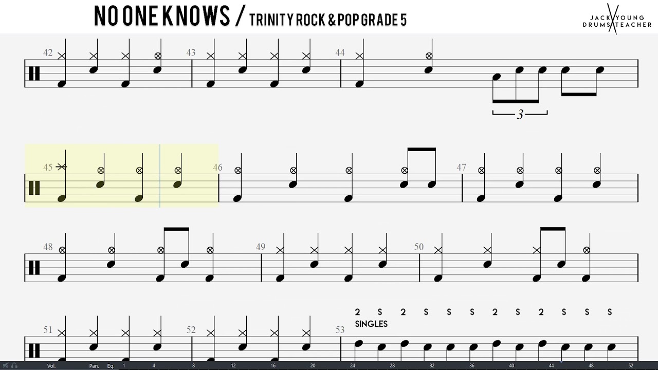 How to Play No One Knows  - Trinity Rock & Pop Drums Grade 5