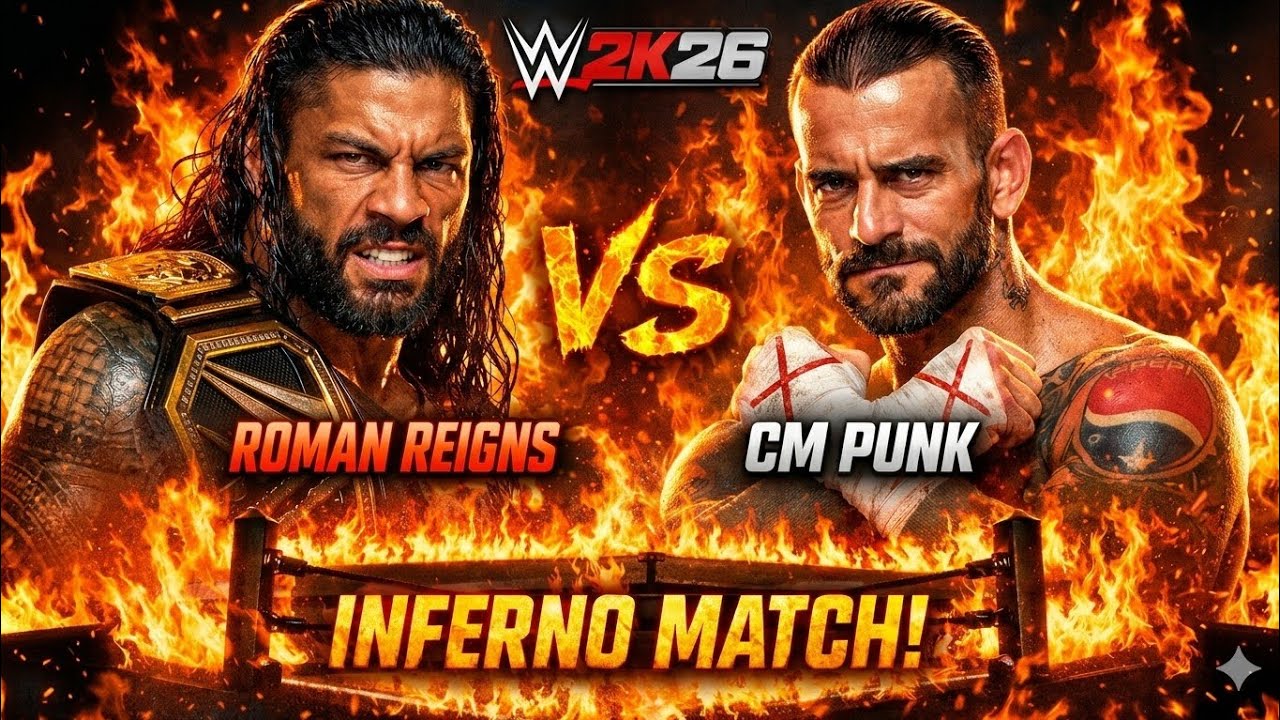 ROMAN REIGNS vs CM PUNK 🔥 INFERNO MATCH | WWE 2K26 FIRST GAMEPLAY 