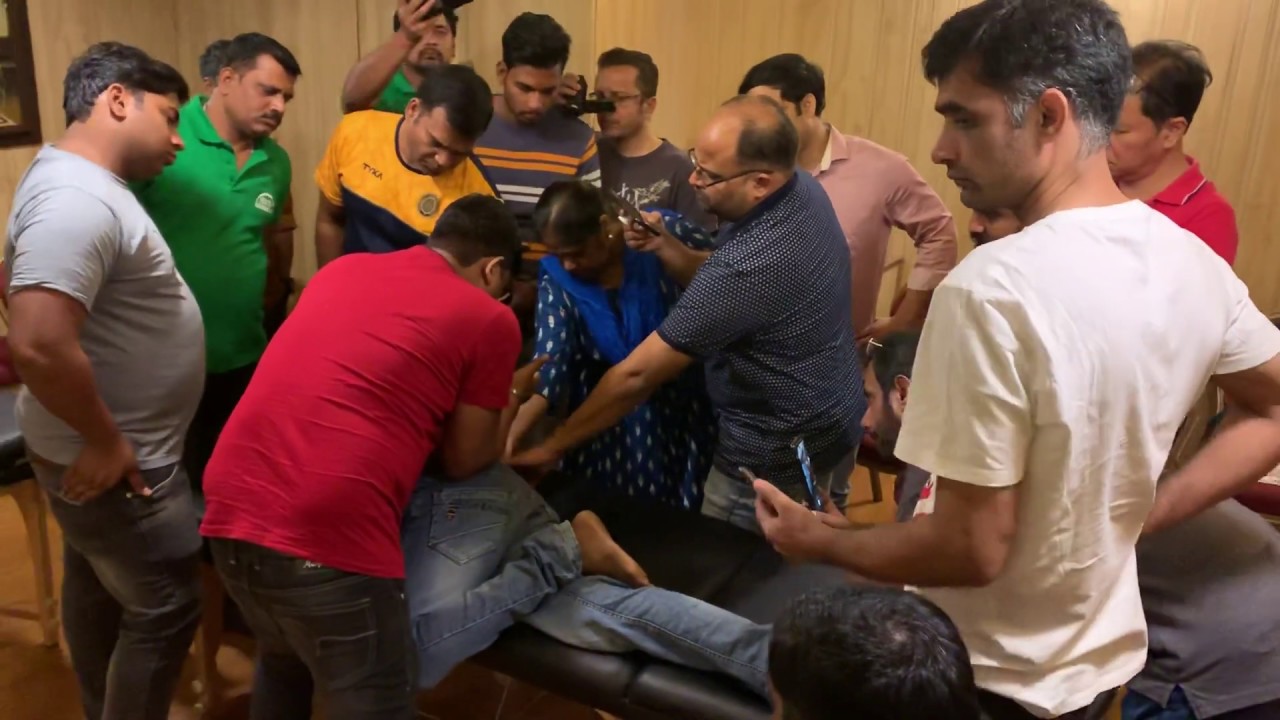Adjustment of lumber spine by Dr.Rajneesh kant