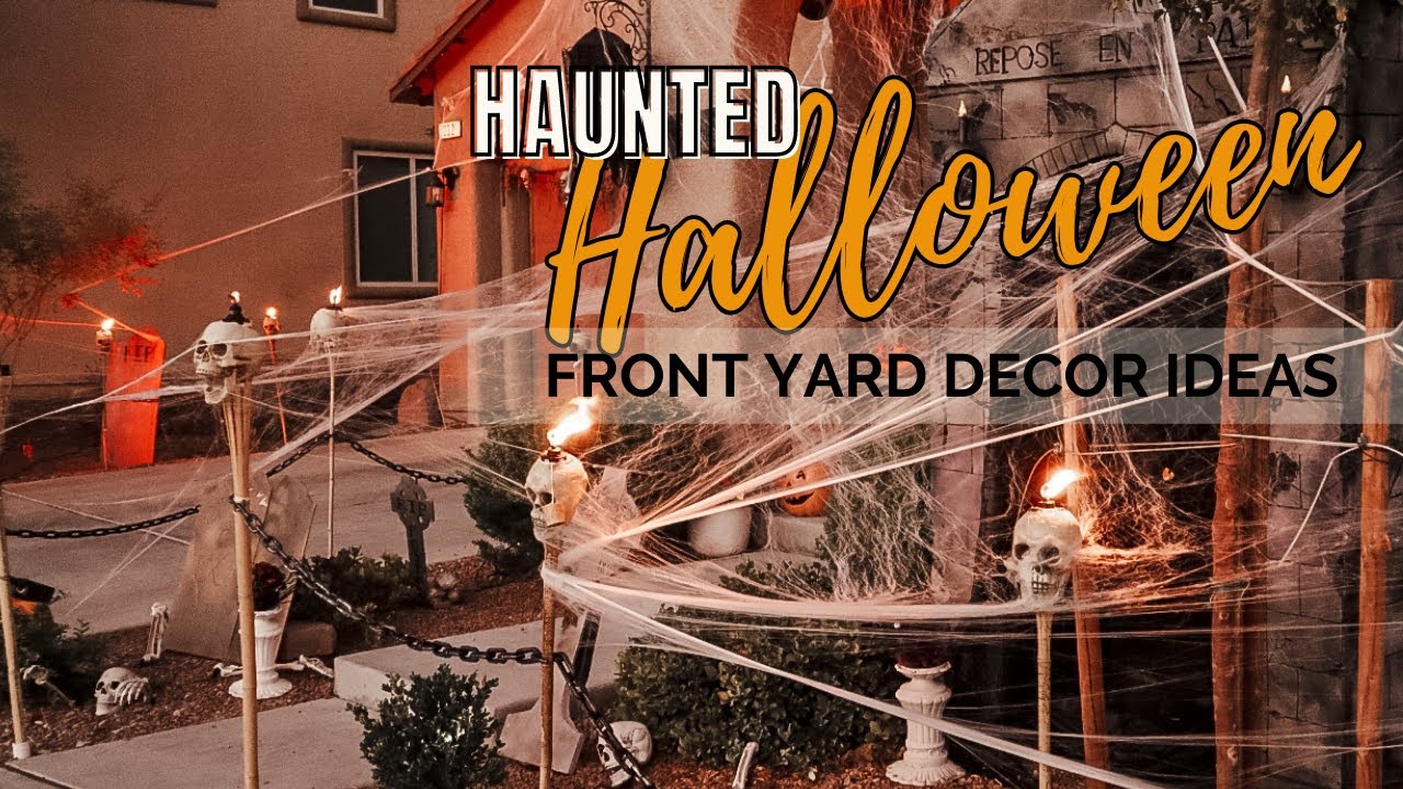 DECORATE WITH ME FOR HALLOWEEN | FRONT YARD DECOR + REVEAL | SPOOKY HALLOWEEN