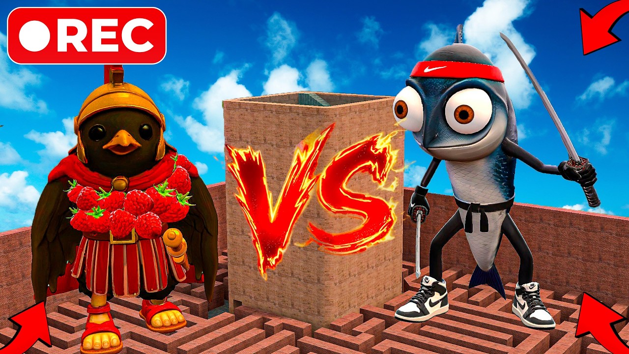 BIG BRI BRI BICUS vs MUTANT ASSASSINI SARDINI on BIG MAZE in GARRYS MOD!