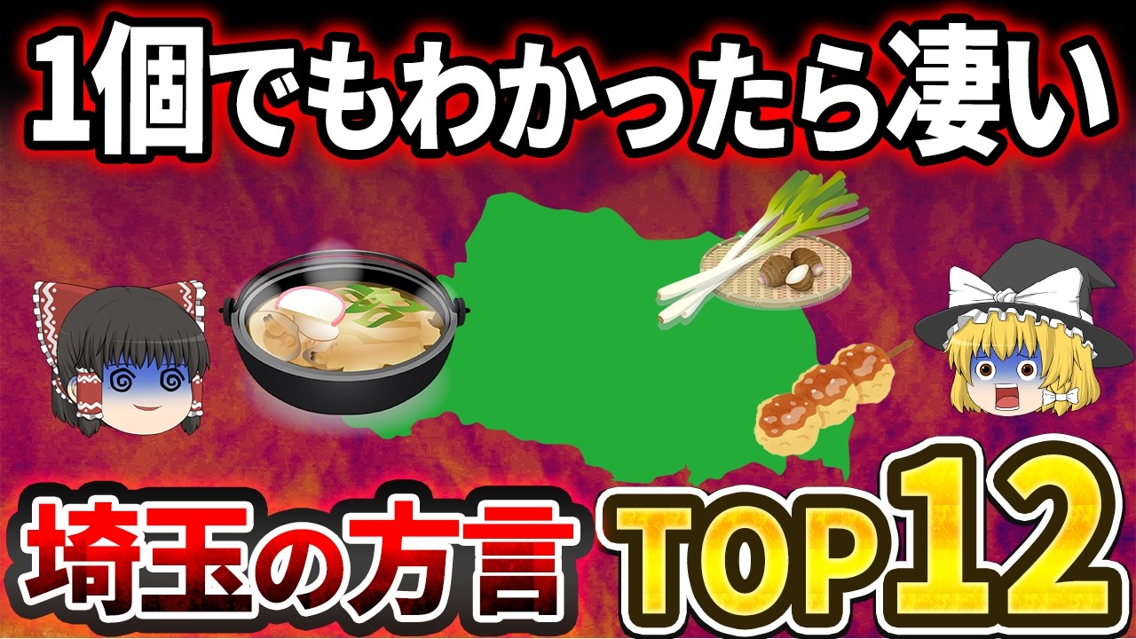 【日本地理】埼玉県民以外理解できない！意味不明な埼玉の言葉ランキングTOP12【ゆっくり解説】