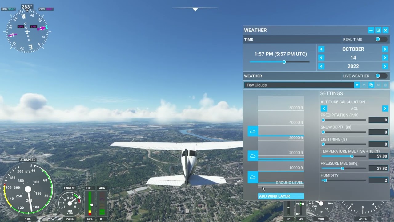How to change weather settings in Microsoft Flight Simulator