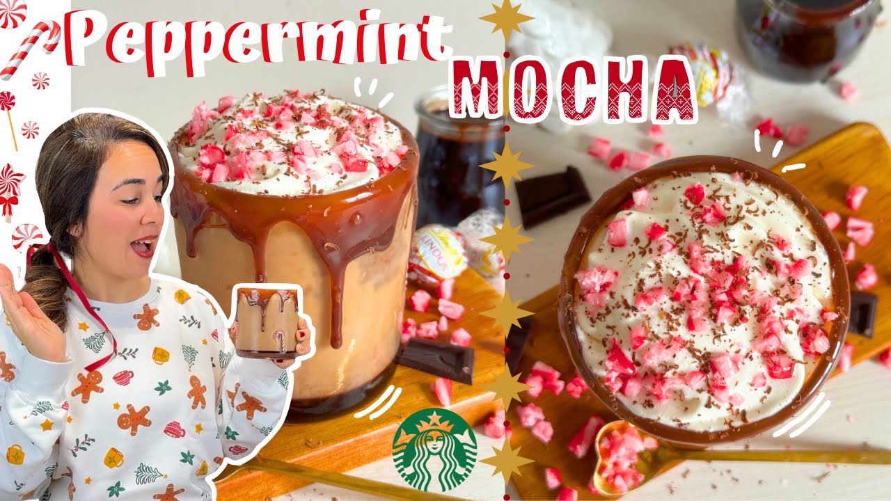 La RECETA SECRETA para preparar PEPPERMINT MOCHA!! COPYCAT de STARBUCKS: ES MEJOR LA VERSIÓN CASERA?